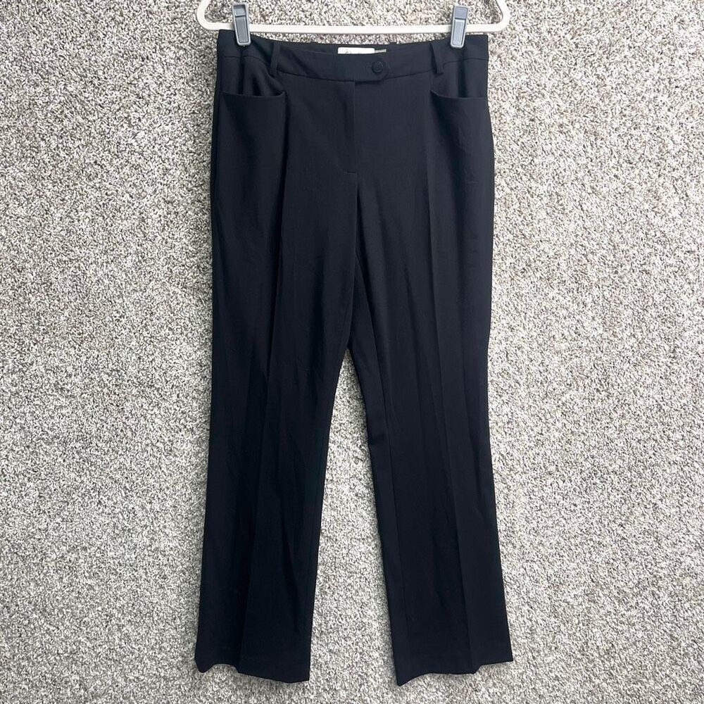 Calvin Klein Dress Pants Women’s 4 Black Crosshatched Modern-Fit Straight Leg
